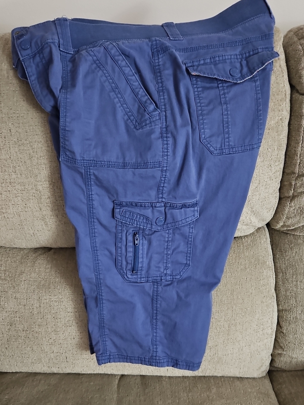 Lee Women's Blue Cargo Capris with Multi Pockets